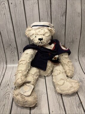 Mill Mountain nurseTeddy Bear Plush in Cream with hat and cape vintage